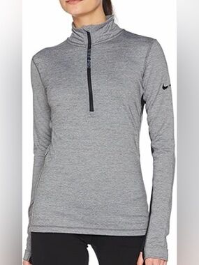 Nike Gray Dri-FIT Quarter Zip Athletic Pullover